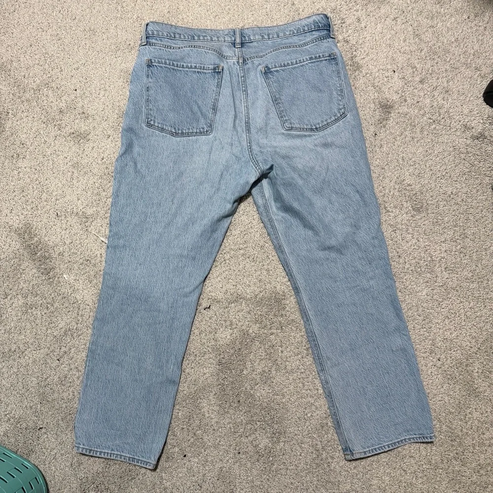 Old Navy High-Waisted Button-Fly Slouchy Straight Rip & Repair Jeans for Women - Picture 4 of 5